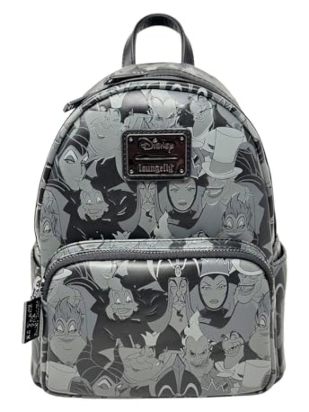 Loungefly Disney Villains Debossed All Over Print Womens Double Strap Shoulder B